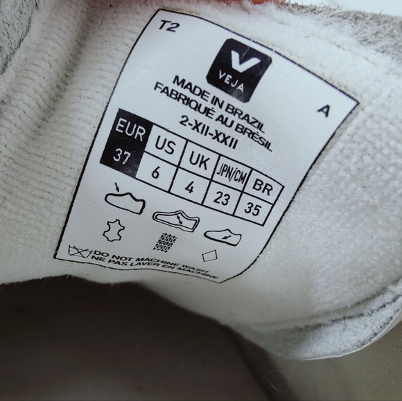 Veja Women's V-12 White Beige Leather Low Sneakers Tennis Shoes, 6 - Picture 8 of 12